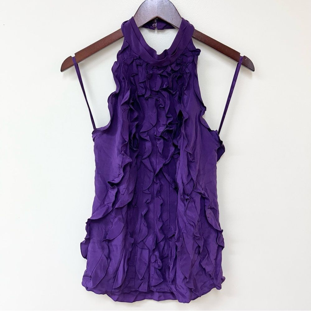 Bcbgmaxazria Ruffle Halter Top
